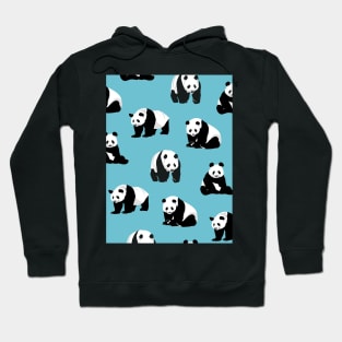 Panda Design on Blue Background Hoodie